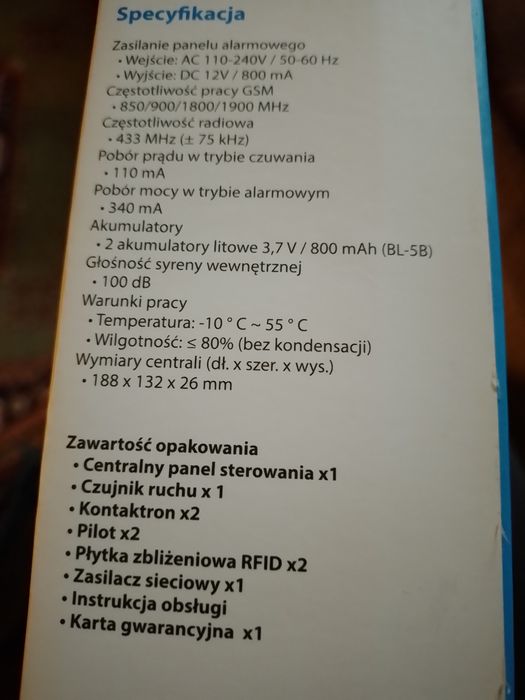 Sprzedam alarm bezprzewodowy
