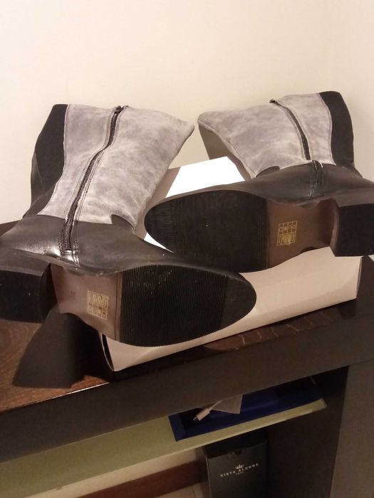 Botas altas SHEEGO XL cinza e preto 38