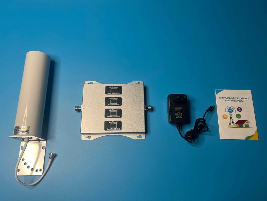 Усилитель связи 3G 4G LTE GSM репитер 4 диапазона  900 1800 2100 2600