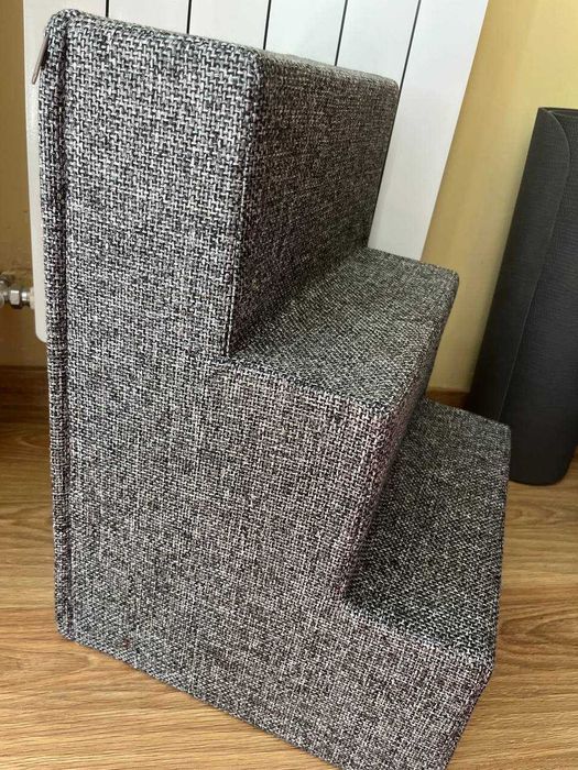 Сходинки драбинка для маленьких собак три сходинки (сірі)