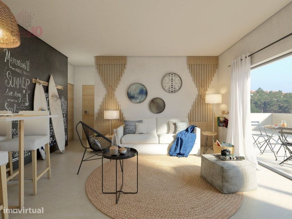 Apartamento T1 para venda em Condomínio Fechado com Piscina, na Nazaré