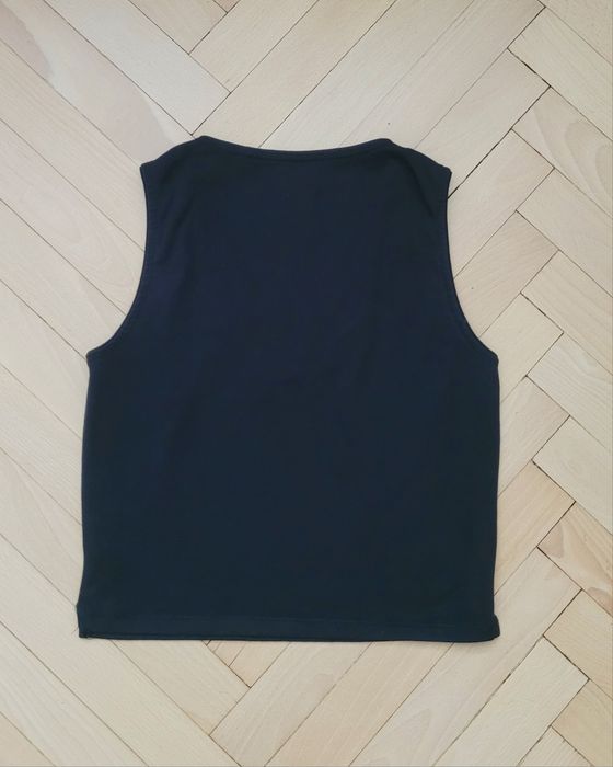 Top damski czarny koszulka crop top wiazany dekolt Rozm. S