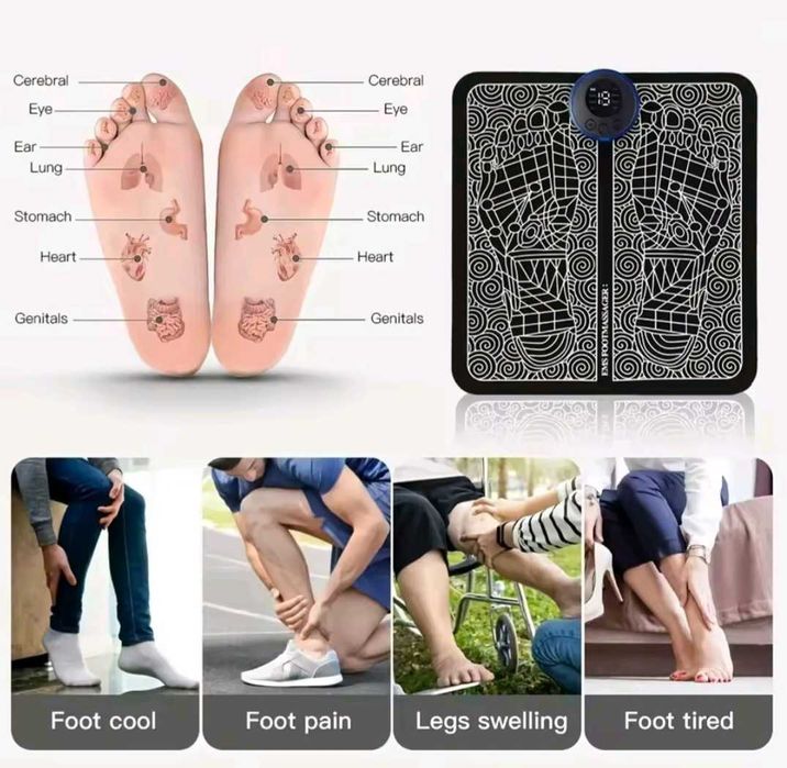 Масажер для ніг, пульт д/к, міостимулятор стимулюючий кровообіг EMS Foot Massager