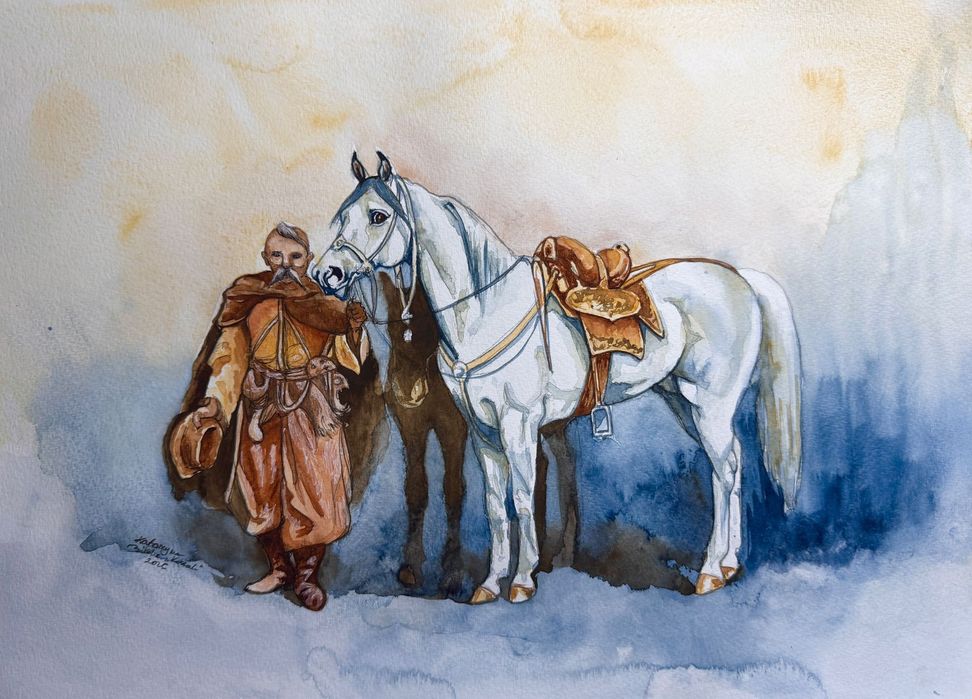 Obrazy akwarelowe na podstawie szkicu Juliusza Kossaka zestaw 4