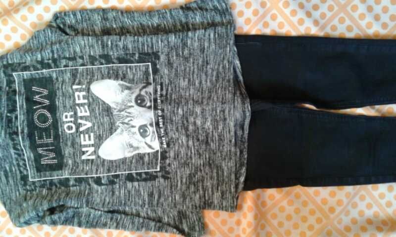 Bluza z Kotem+ Spodnie Top Shop