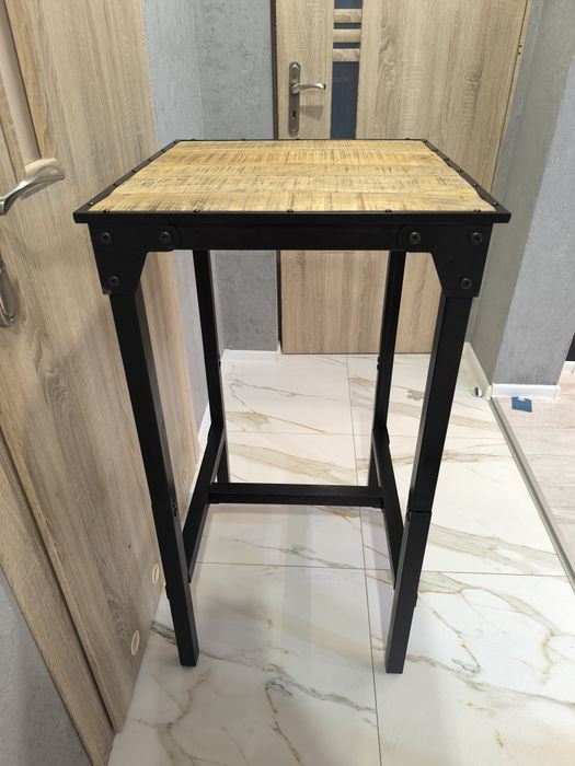 Nowy Stolik barowy, 60x55x107 cm, surowe drewno mango stół unikatowy