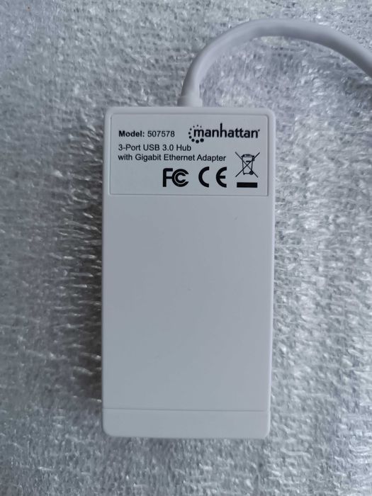 Новый USB-хаб Manhattan 3 порти USB 3.0 RJ45 Gigabit Ethernet (507578)