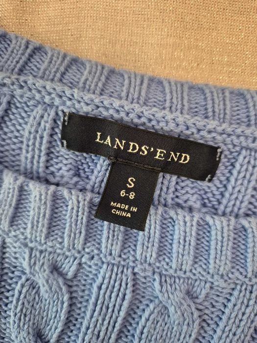 Sweter damski niebieski oryginalny markowy Land's End S 36