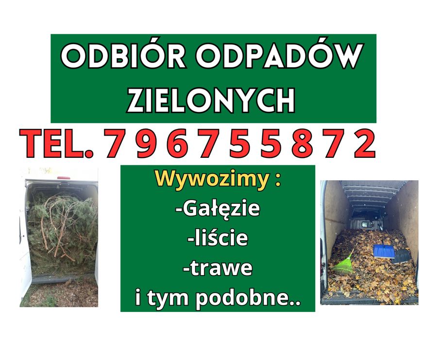 Wywóz odpadów zielonych Wywóz gałęzi Wywóz liści Łask Odbiór trawy