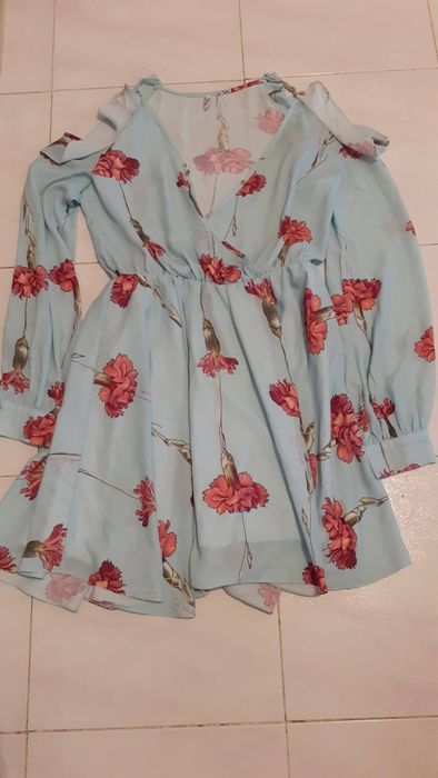 Vestido verde floral ( LANÇA PERFUME )