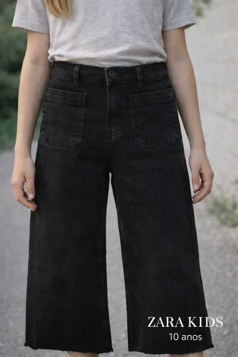 calças de ganga da Zara Kids (10 anos) são um modelo Wide Leg