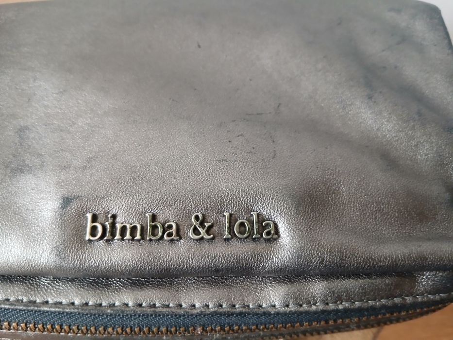 Mala pele genuina bimba & lola cinza metalizado