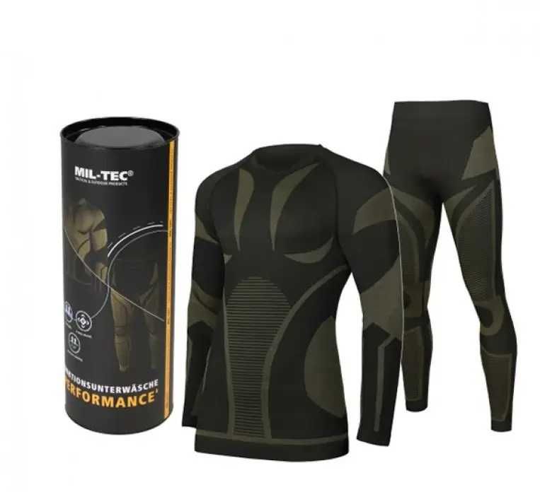 Термобелье Mil-Tec Performance, Черное с зеленым (11225002)