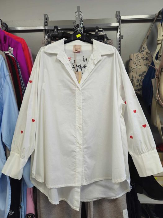 Koszula biała serca Zeta Otto Italy, bawełna r. Uni !!!