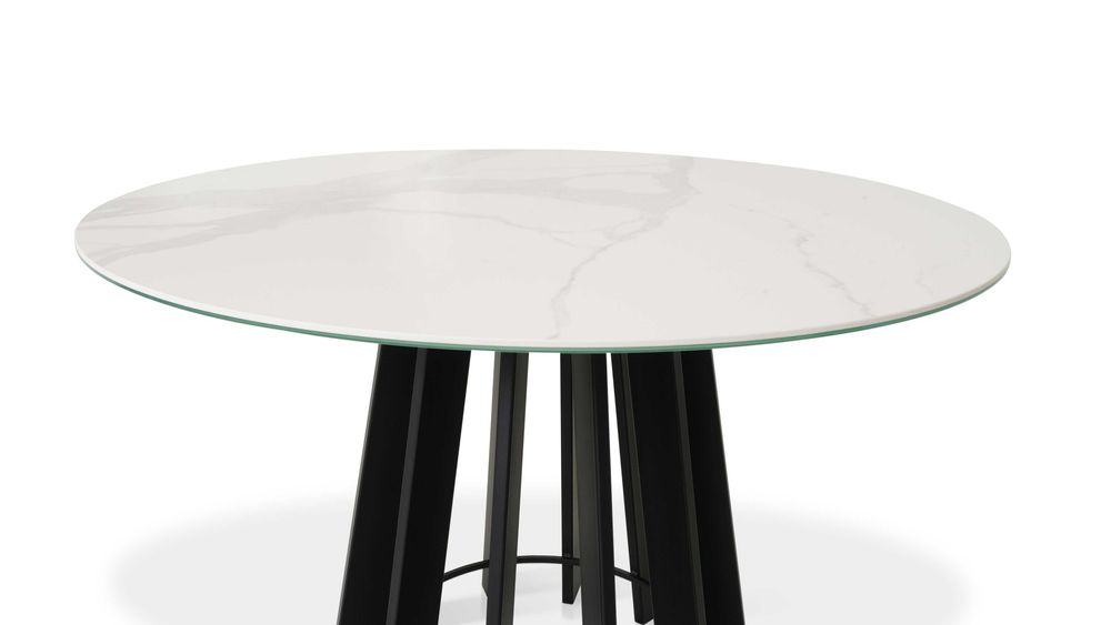 Stół Benetti okrągły z blatem ze spieku kwarcowego fi 100 cm