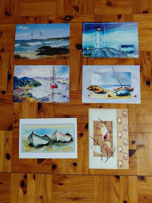 Postais sobre barcos e mar