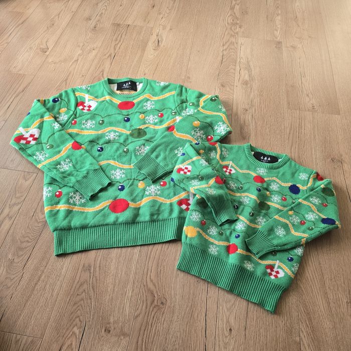 Sweter świąteczny hm m 38 light świecący święta sesja długi rękaw