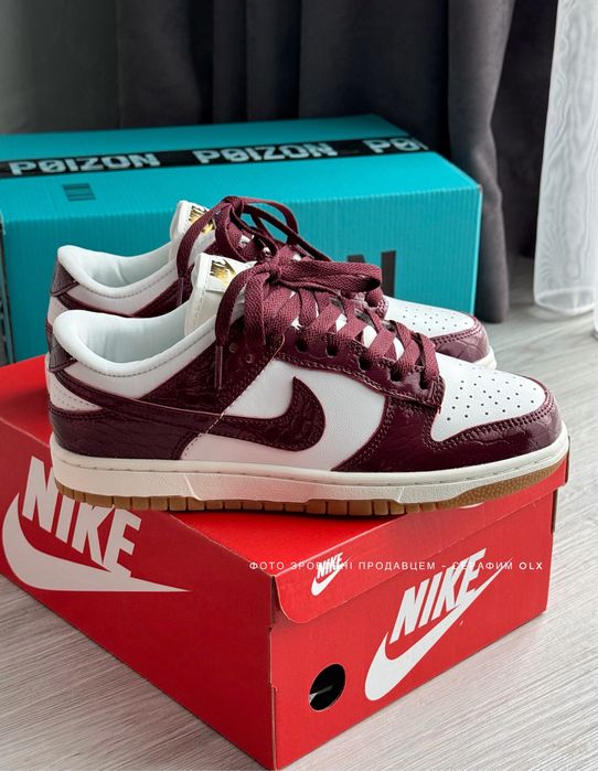 Nike Dunk Low Originals Burgundy Croc (NEW IN BOX)