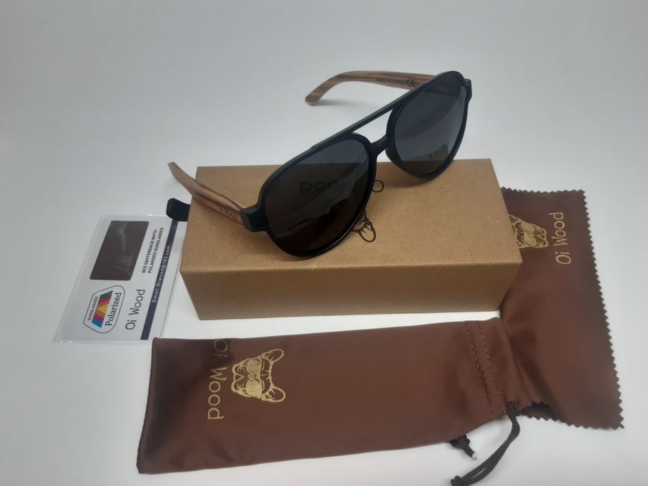 Okulary przeciwsłoneczne drewniane Oi Wood z filtrem UV-400 i polar.