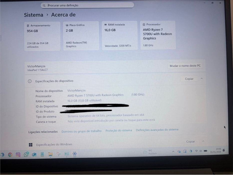 Portátil  Lenovo 115 ALC7