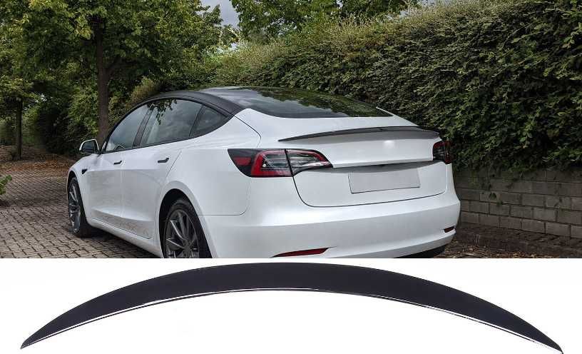 Spoiler lotka dokładka TESLA MODEL 3 CZARNY POŁYSK / CARBON