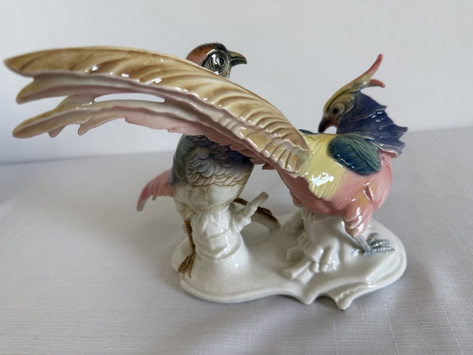 Porcelanowa figurka bażantów Karl Ens