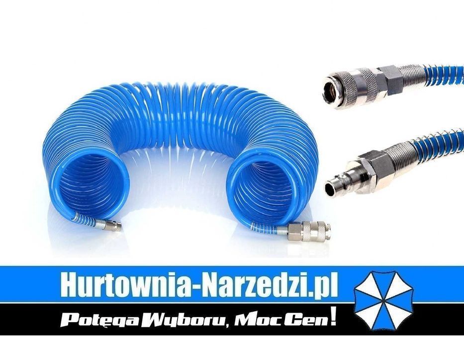 Wąż pneumatyczny 20m spiralny 5x8 mm PE przewód ciśnieniowy 20m