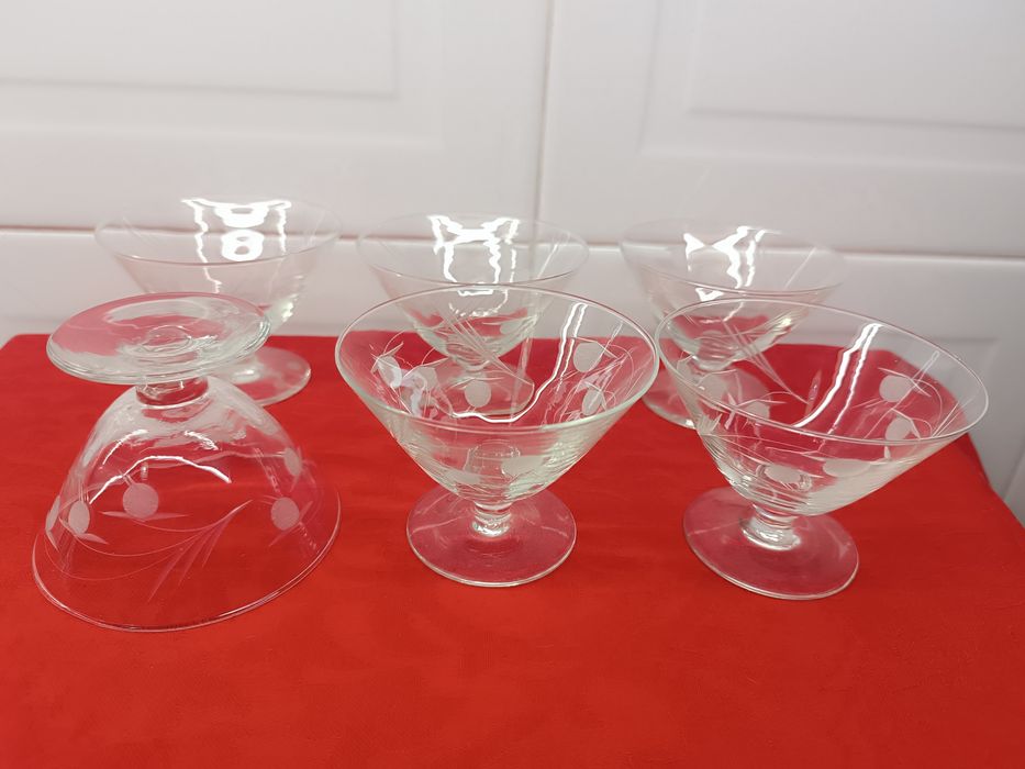 Conjunto de 6 Taças Cristal Vintage. Fruta ou doces