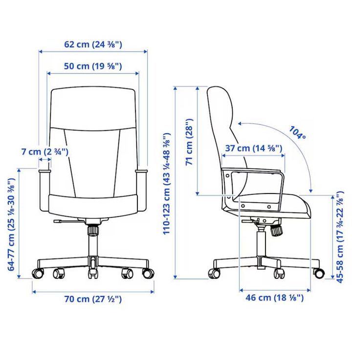 Krzesło biurowe obrotowe MILLBERGET, Murum czarny