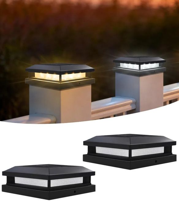2 lampy solarne BRIMAX na slupki ogrodowe IP65 jak nowe