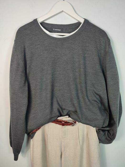 Sweter Męski Hawkshead Rozmiar L 100% Wełna Merino Extra Fine Grafitowy Szary Klasyk
