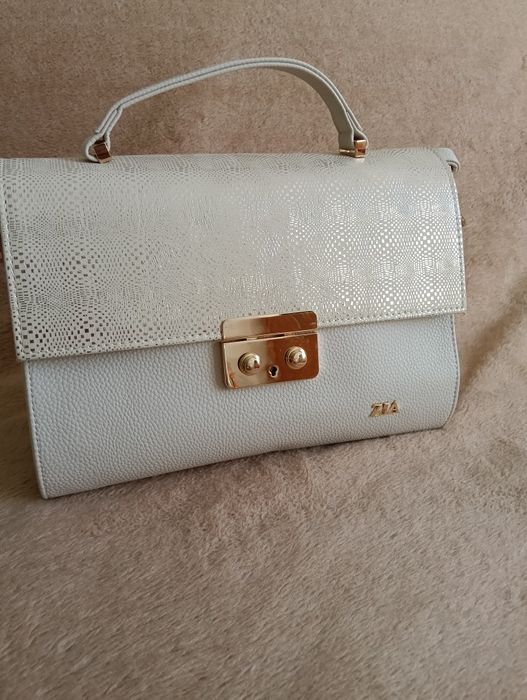 Torebka beżowa złota Nowa