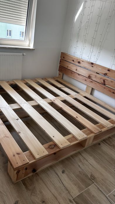 Paleta na materac, drewniana 200x200 łóżko drewniane, rama łóżka