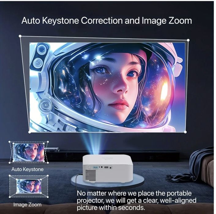 Video Projetor Inteligente Venircool C1, foco automatico wifi/bluetooth dual