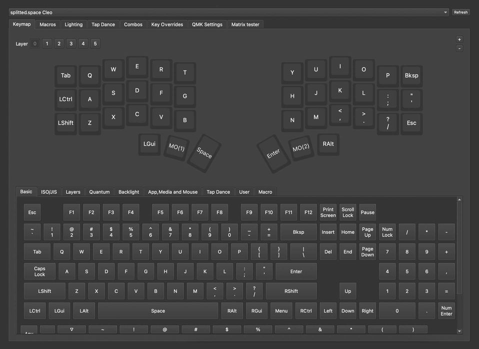 Низькопрофільна спліт клавіатура Cleo KS на механічних свічах Gateron