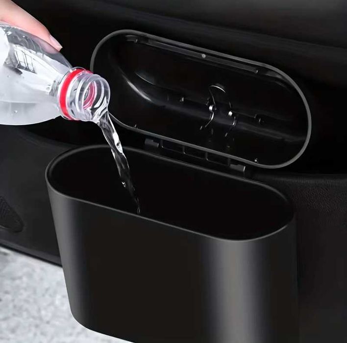 Mini Caixote do Lixo para Carro em ABS com Tampa de Pressão Organizador Interior NOVO