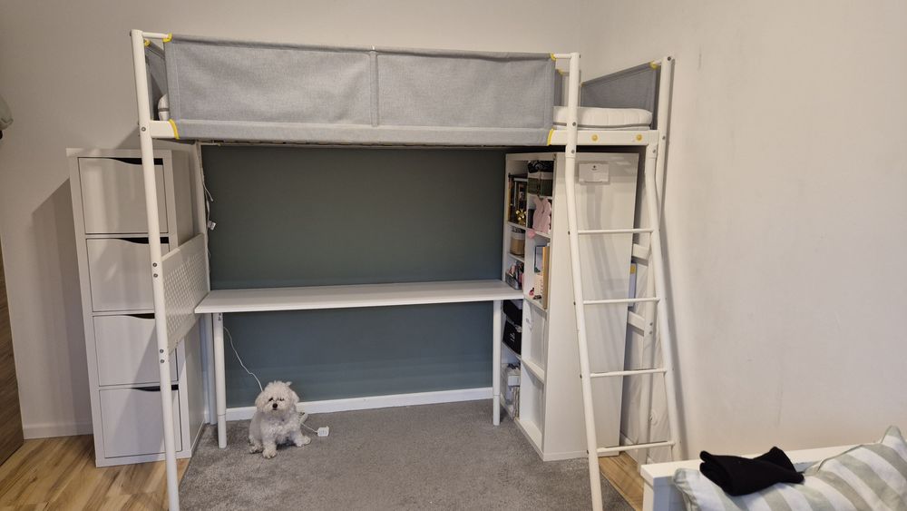 IKEA Vitval łóżko piętrowe na antresoli+ materac