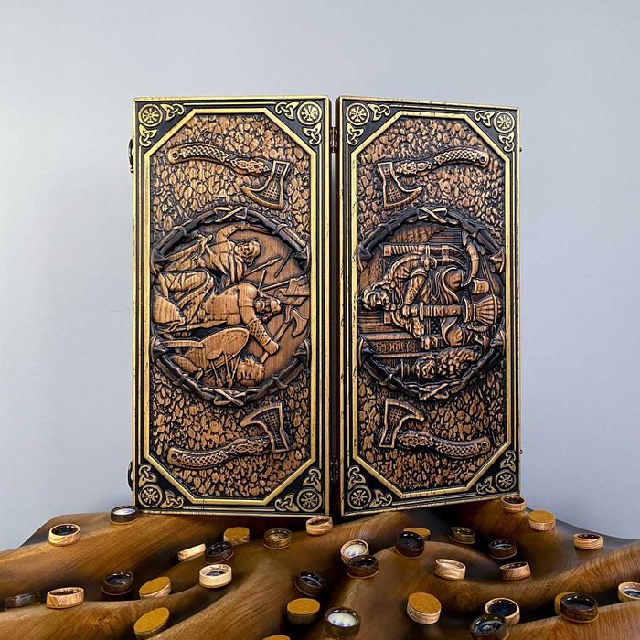 Нарди з дерева на подарунок Тризуб, Україна від ВИРОБНИКА