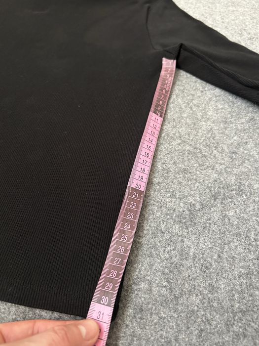 ZARA czarny top damski L półgolf krótki rękaw prążkowany #zara