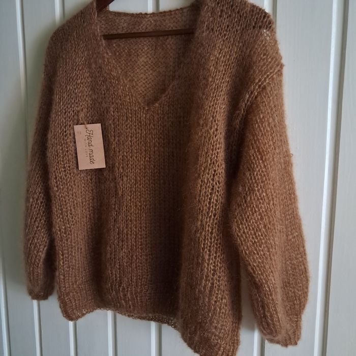 Sweter mgiełka moher z jedwabiem Handmade.