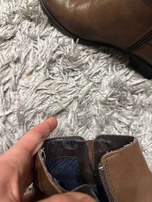 Buty botki sztyblety skórzane czekoladowe brązowe 38 Tommy Hilfiger