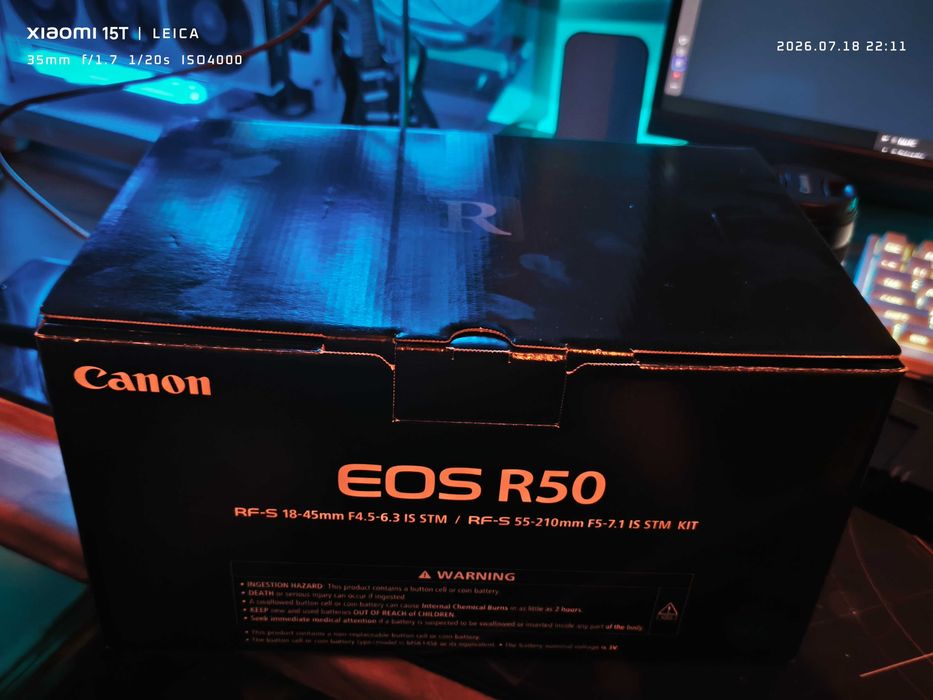Kit Canon EOS R50 + 2 Objetivas (18-45mm e 55-210mm) + Cage + Bateria Extra,CX original
