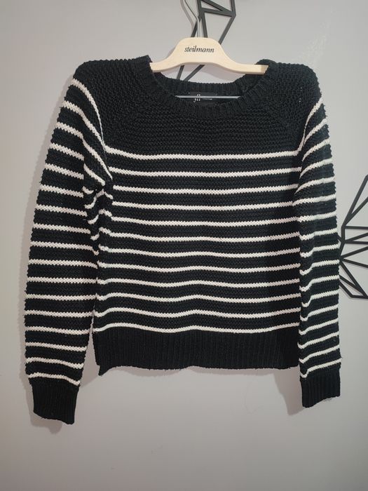 Krótki pasiasty sweterek sweter w paski Reserved S
