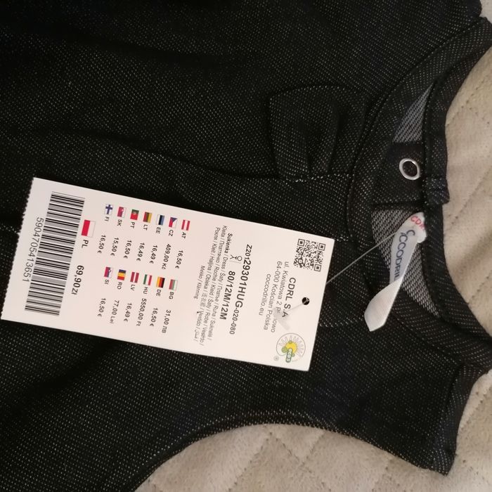 *Nowa*Czarna sukienka  Cocodrillo 80