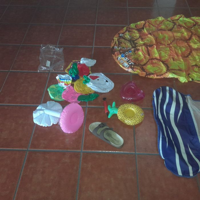 Bóias _piscina (2x redes de água + 1x ananás + set de  bóias para copos)