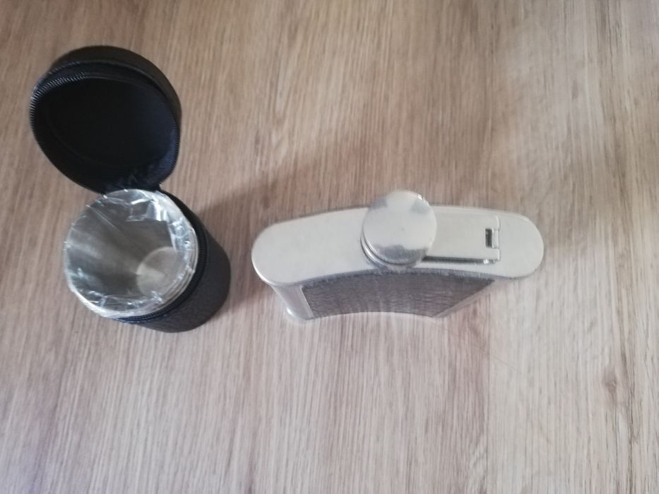 Bebedor/frasco e copos em metal união soviética