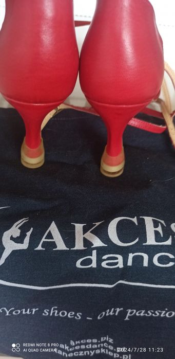 Nowe buty taneczne r. 39 skóra czerwona