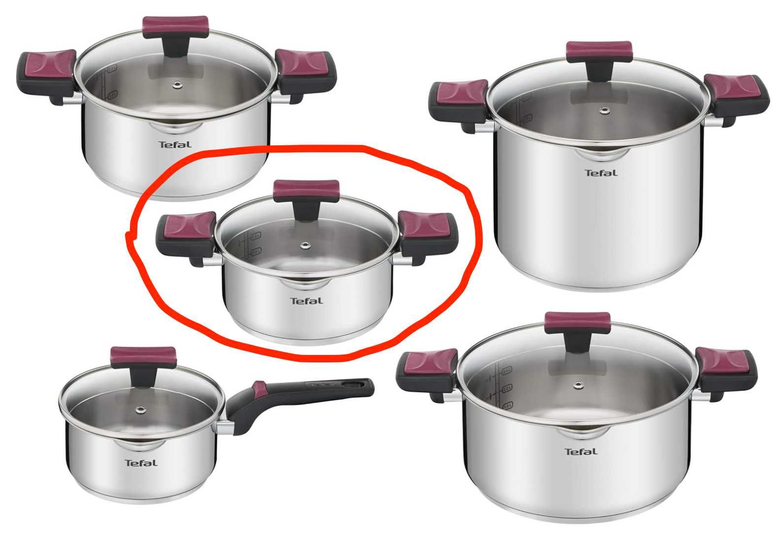 Каструля з кришкою Tefal Cook&Clip 18 см 2 л Кастрюля Тефаль с крышкой ...