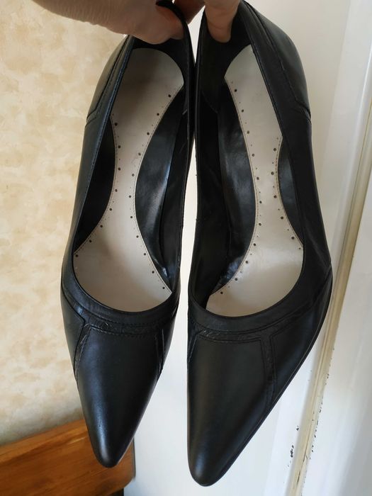 Туфлі-човники шкіряні чорні на шпильці FAITH 41 розмір 26,5см Бразилія