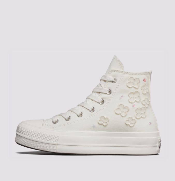 Converse Chuck Taylor All Star Lift Platform 3D Flower Womans Sneakers